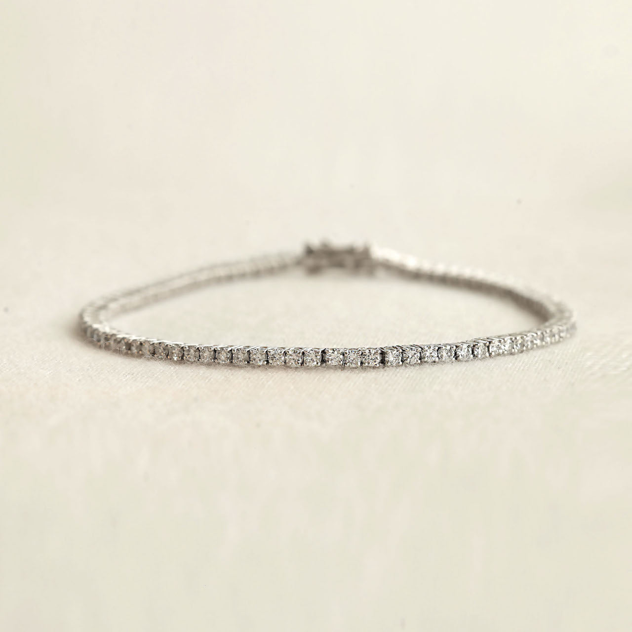 2.20 Carat TW Laboratory-Grown Diamond Tennis Bracelet in White Gold