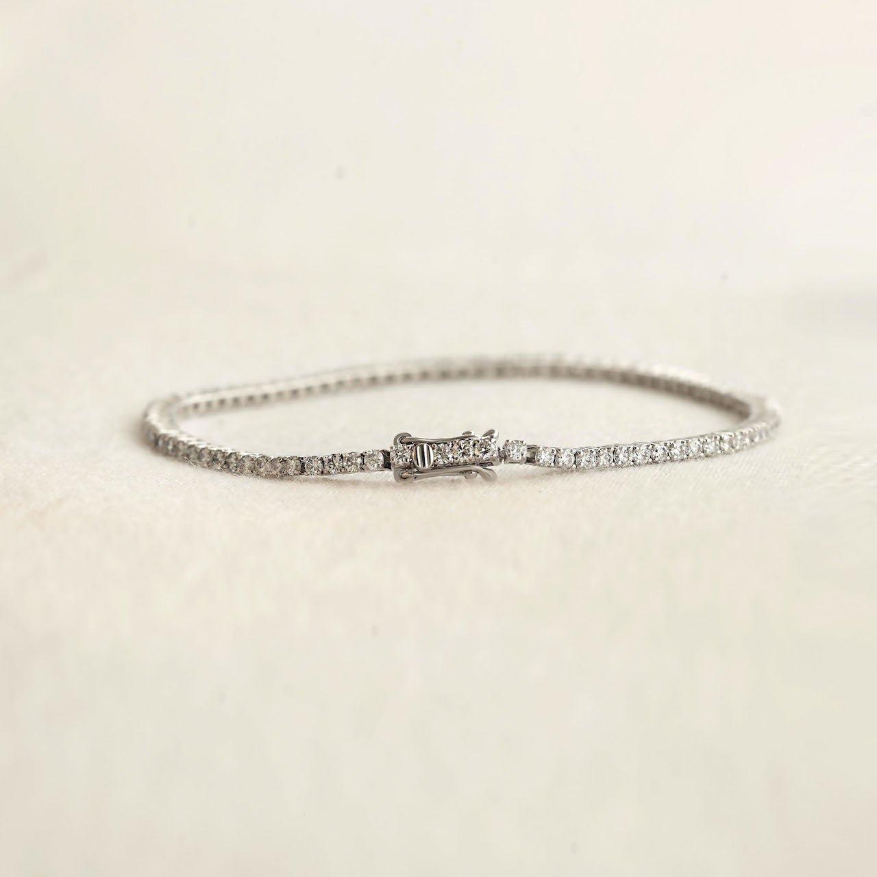 2.20 Carat TW Laboratory-Grown Diamond Tennis Bracelet in White Gold