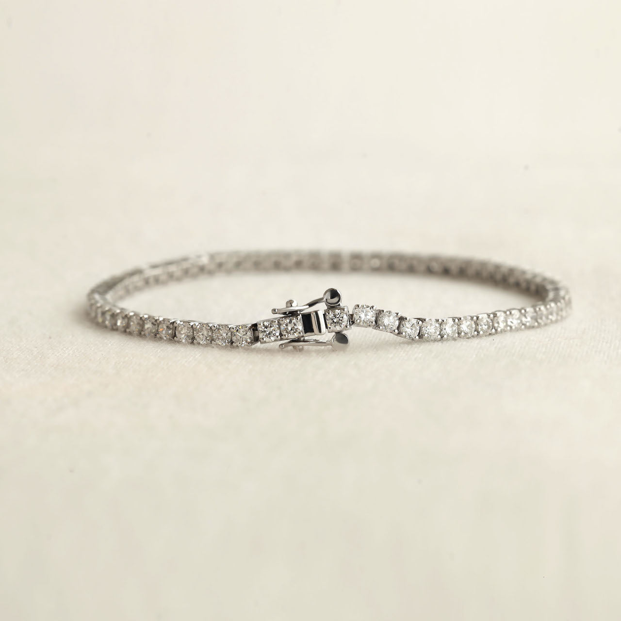 4.30 Ct TW Laboratory-Grown Diamond Tennis Bracelet in White Gold