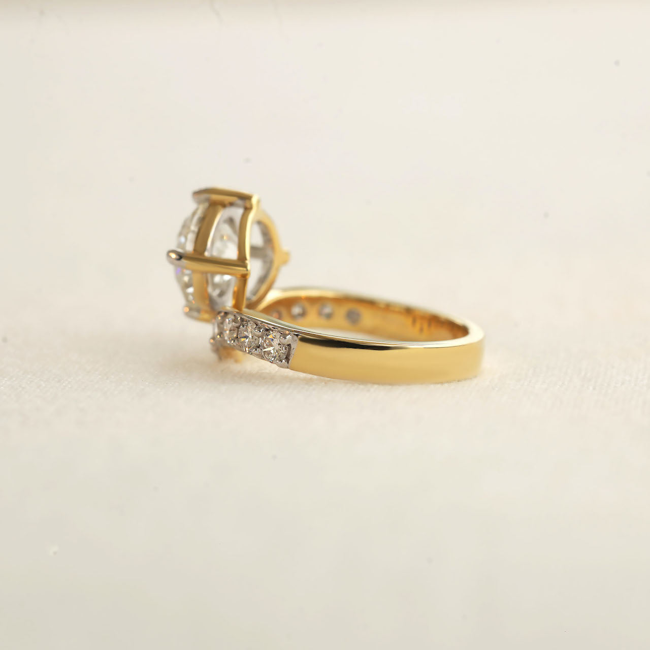 2.95ct Lab-Grown Diamond Engagement Ring with Pavé Band