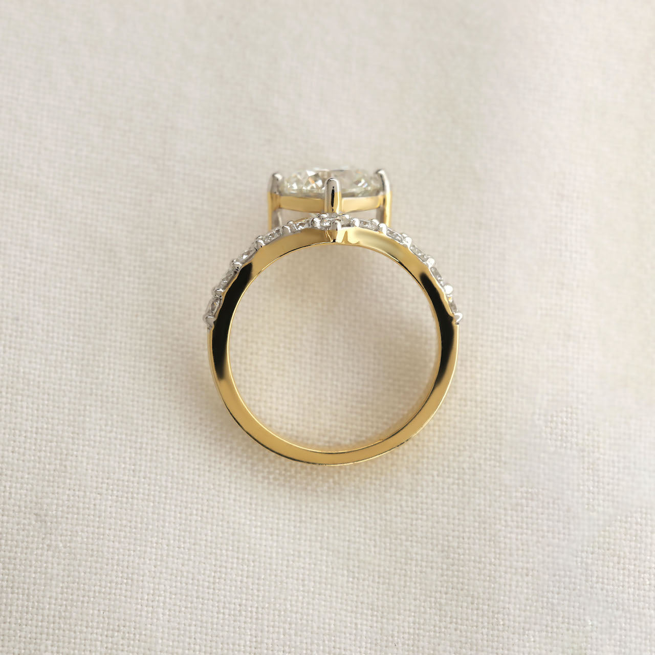2.95ct Lab-Grown Diamond Engagement Ring with Pavé Band