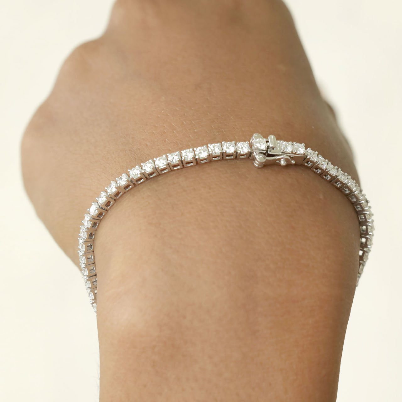 4.30 Ct TW Laboratory-Grown Diamond Tennis Bracelet in White Gold