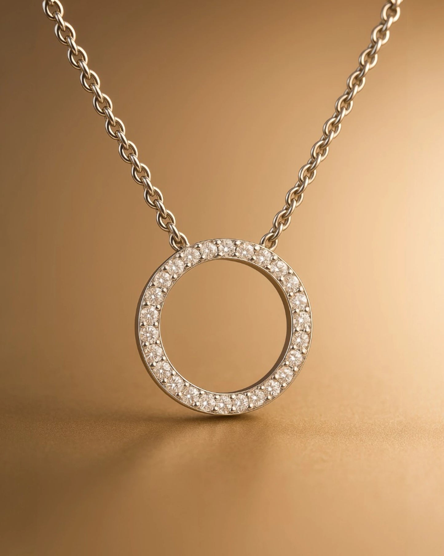 Diamond Circle Pendant Necklace