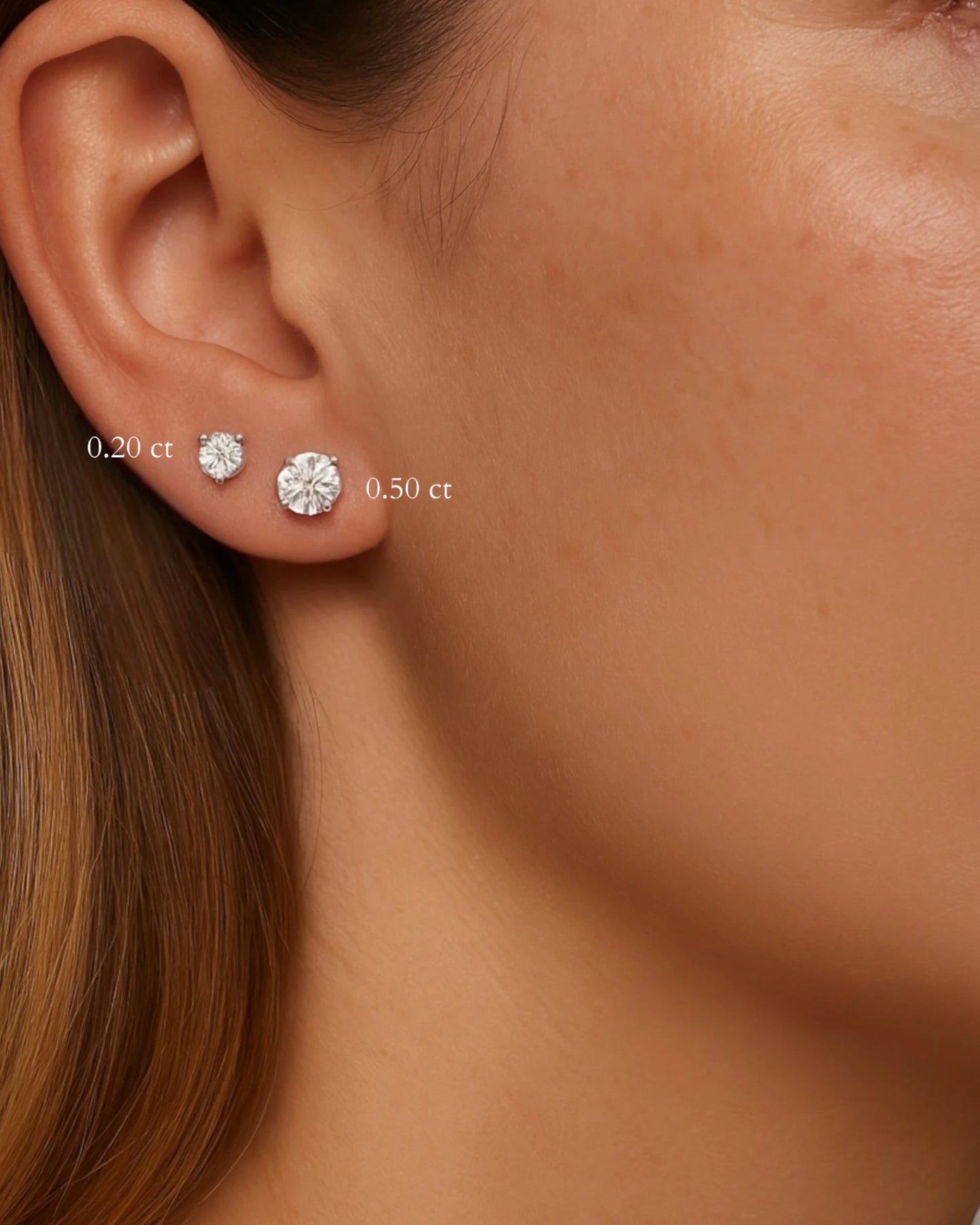 Classic Lab-Grown Diamond Stud Earrings – 4-Prong Martini Setting