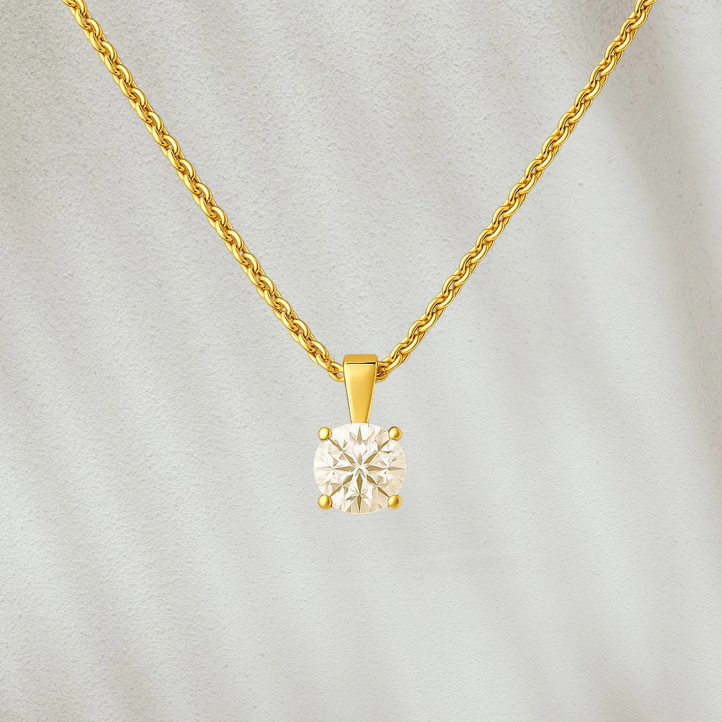 4 Prong Setting Diamond Solitaire Pendant