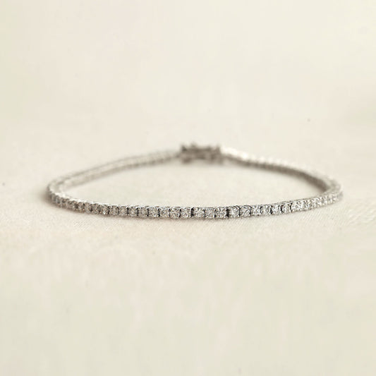 2.20 Carat TW Laboratory-Grown Diamond Tennis Bracelet in White Gold