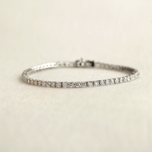 4.30 Ct TW Laboratory-Grown Diamond Tennis Bracelet in White Gold