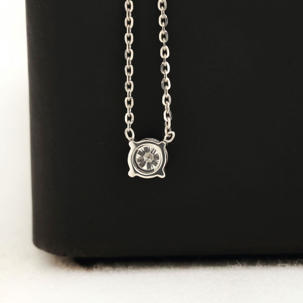 Round Lab Diamond Solitaire Pendant