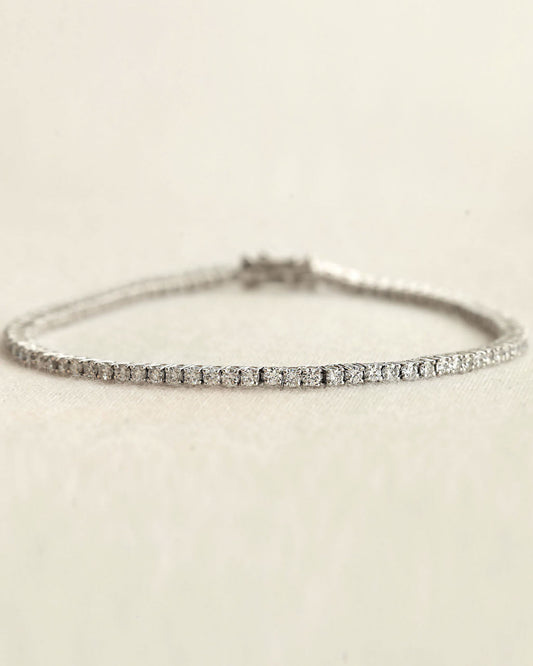 Diamond bracelet on a white background.