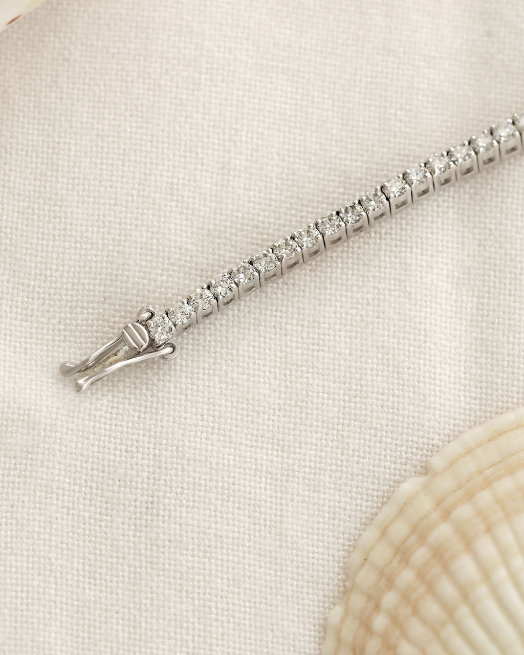 Diamond bracelet on a white background