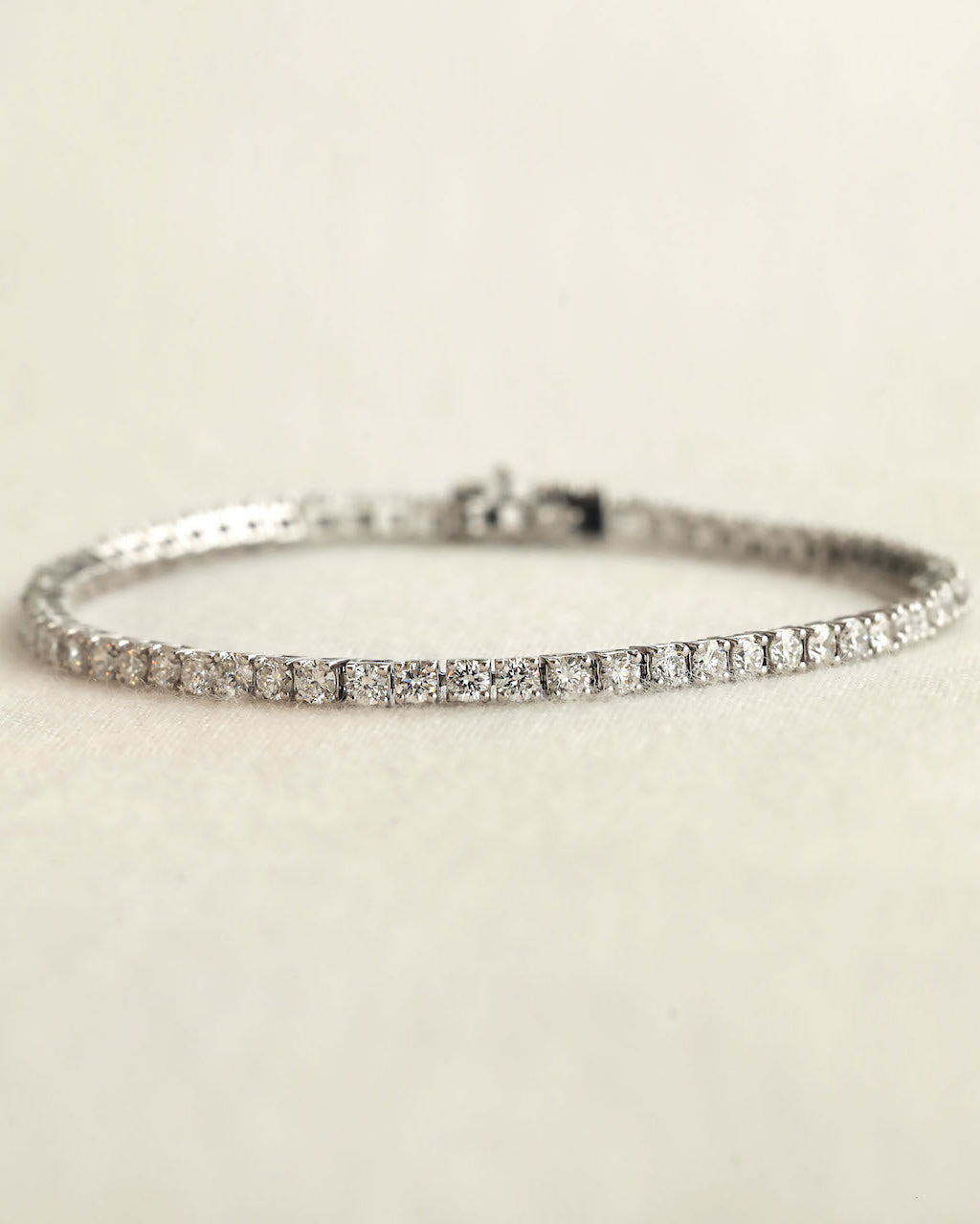 Diamond bracelet on a white background