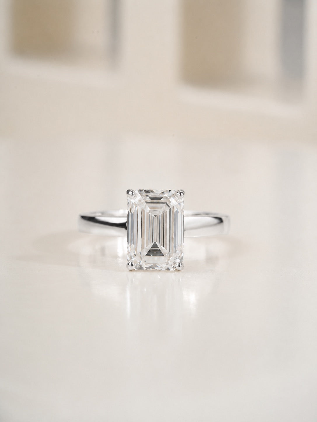 2.00ct Emerald Cut Lab Grown Diamond Solitaire Engagement Ring