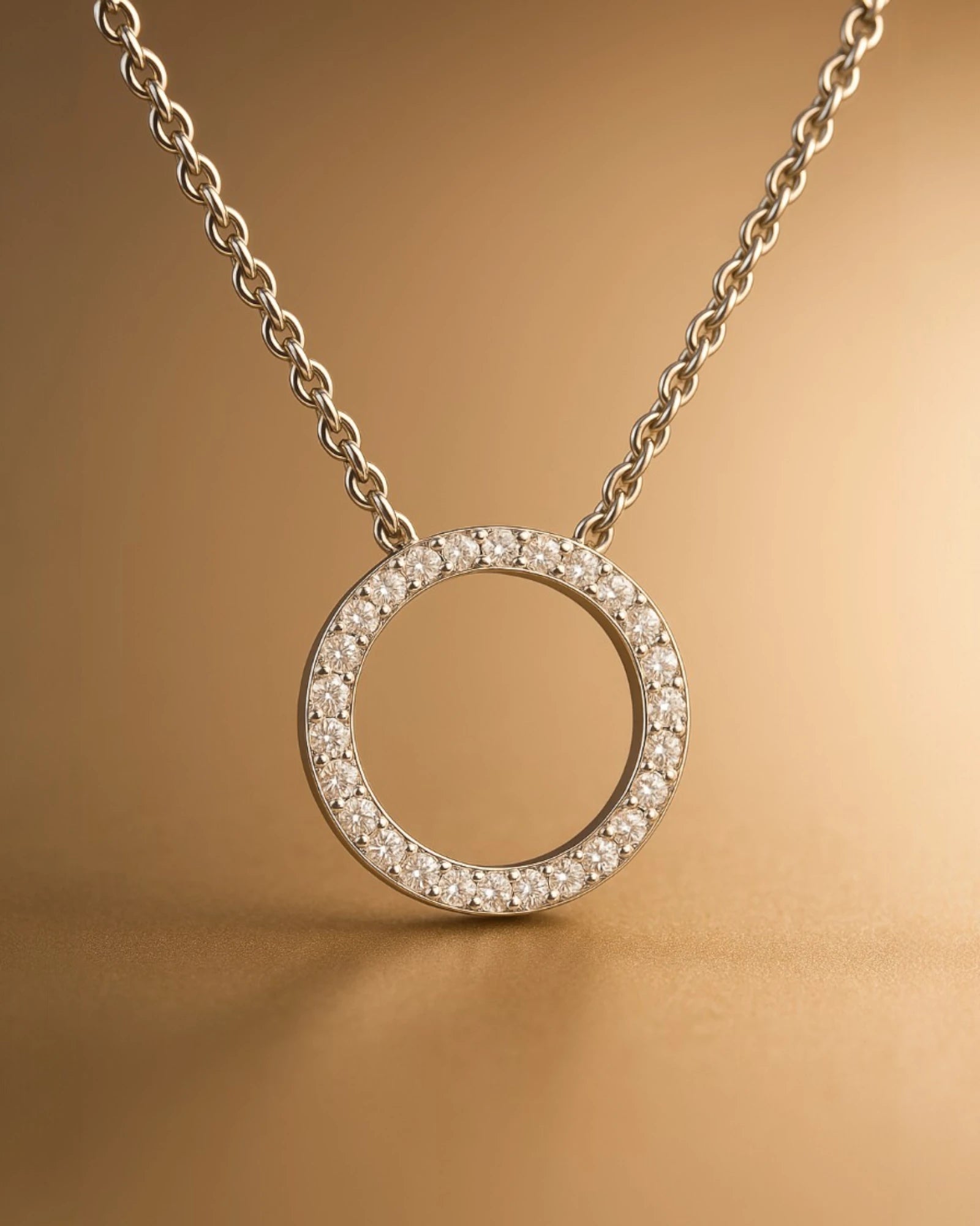 Diamond Circle Pendant Necklace