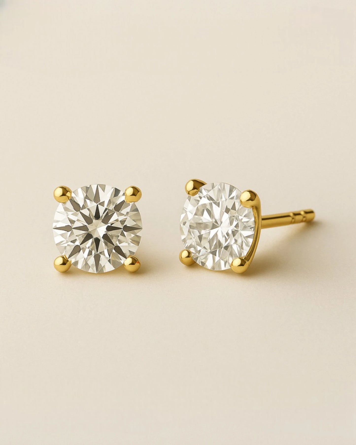 Classic Lab-Grown Diamond Stud Earrings – 4-Prong Martini Setting