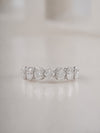 2.25ct seven stone oval cut lab grown diamond eternity ring in white gold, front view