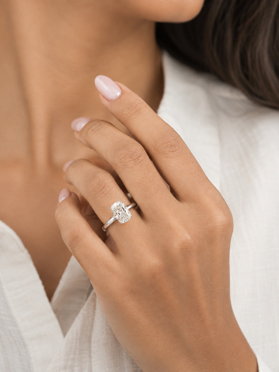 2.00ct Cushion Cut Lab Grown Diamond Solitaire Engagement Ring