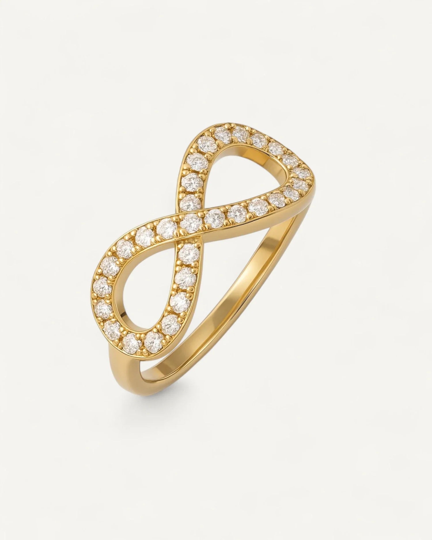 Infinity Diamond Ring in 10k Yellow Gold