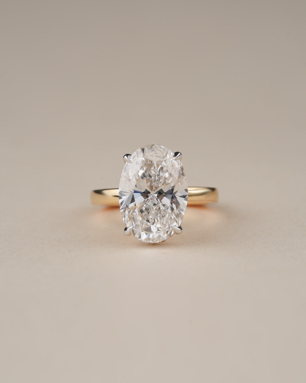 5.12ct TW Oval Hidden Halo Lab Grown Diamond Engagement Ring in Yellow Gold
