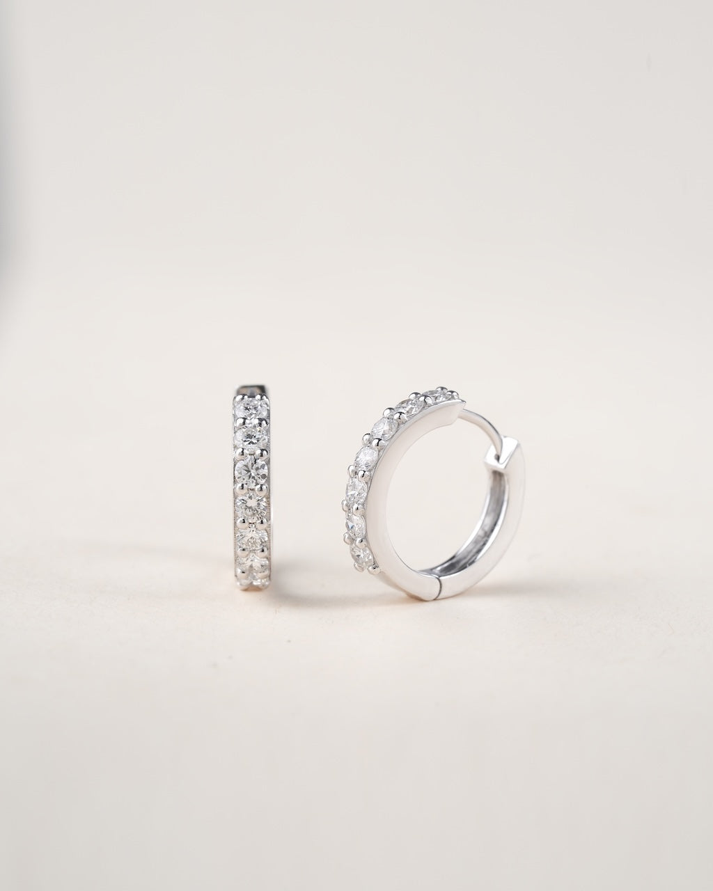 Diamond Huggie Hoop Earrings