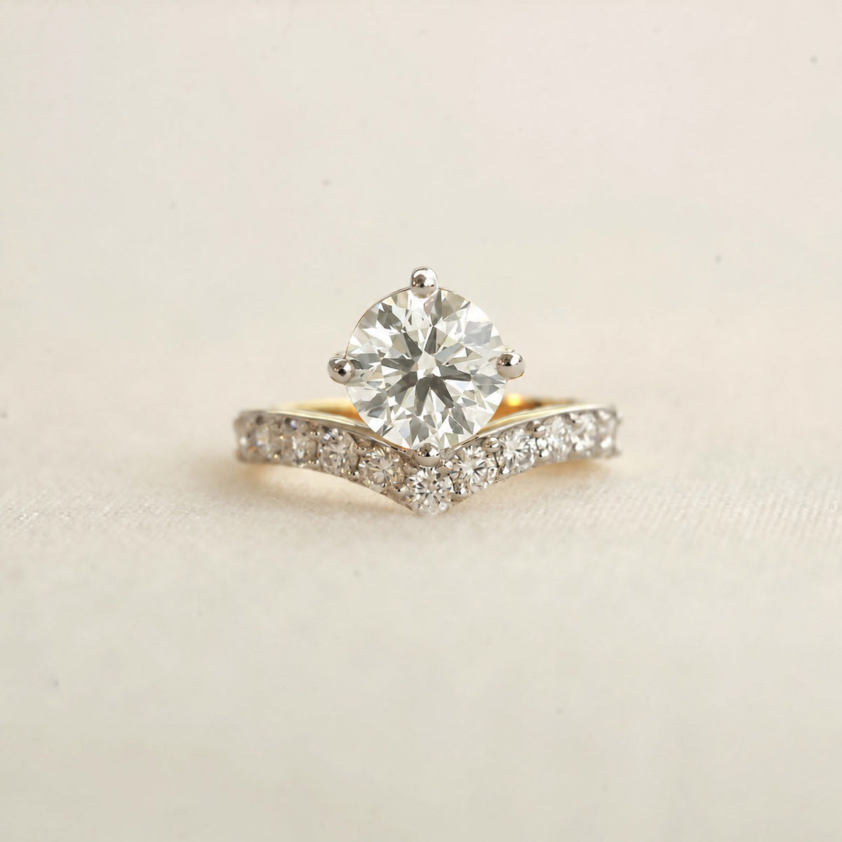 2.91 Carat TW Solitaire Lab-Grown Diamond Ring in 9K Yellow Gold