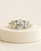 Three Stone Oval Lab Grown Diamond Ring in Yellow Gold
