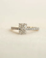 Diamond ring on a light beige background