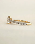Diamond ring on a light beige background