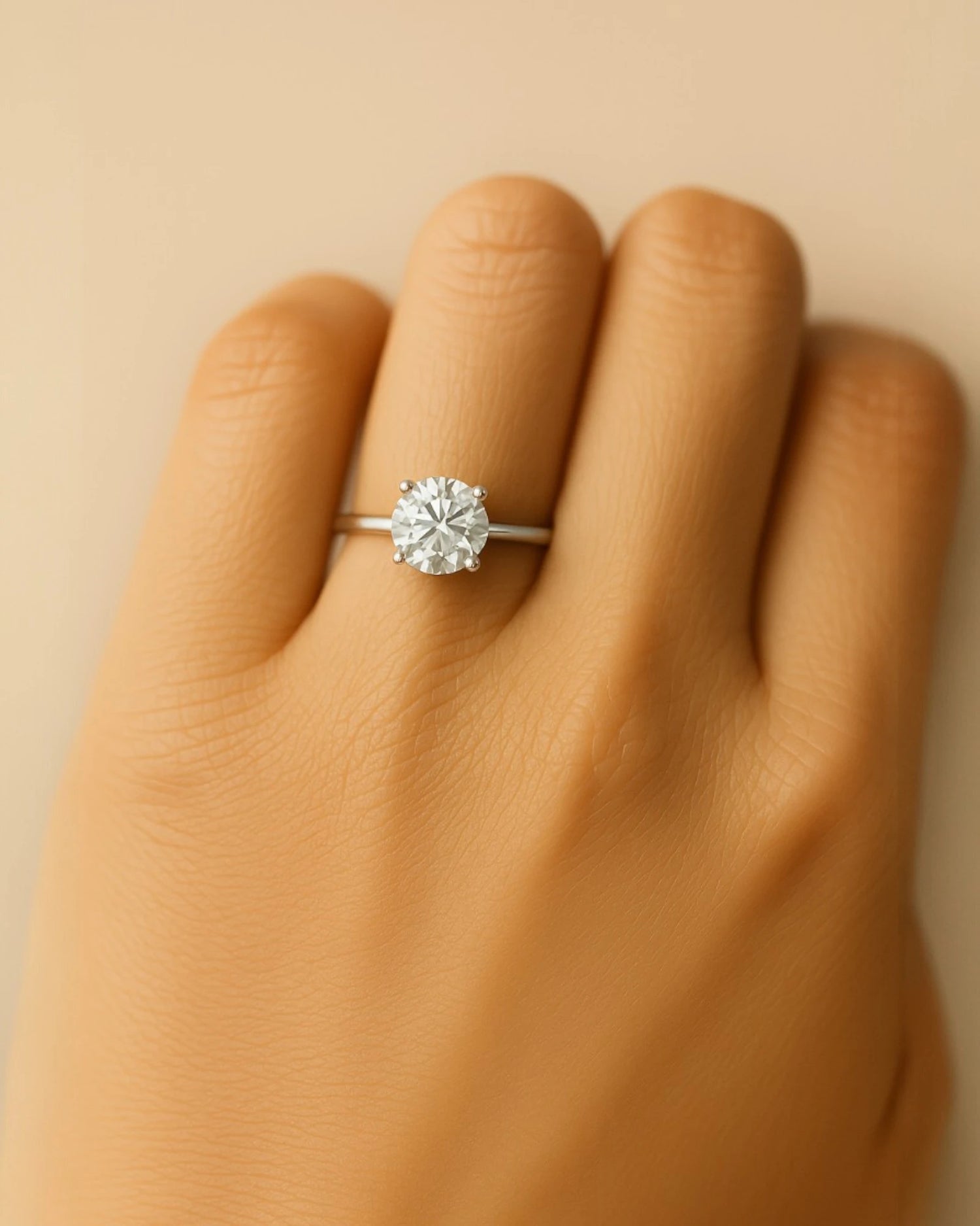 Solitaire Engagement Ring with 4-Prong Basket Setting