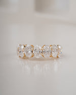 4ct seven stone oval lab grown diamond eternity ring in yellow gold