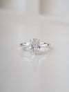 3ct oval lab-grown diamond engagement ring in white gold, front view