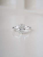 3ct oval lab-grown diamond engagement ring in white gold, front view