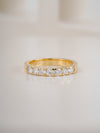 0.80ct seven stone lab grown diamond eternity ring in yellow gold