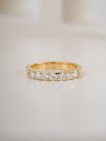 0.80ct seven stone lab grown diamond eternity ring in yellow gold