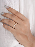 side view of seven stone lab grown diamond eternity ring