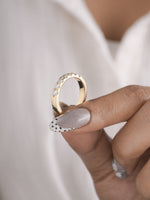 seven stone eternity ring diamonds close up