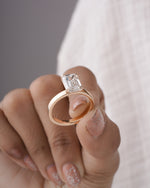 4 ct emerald cut lab grown diamond engagement ring top view LAGANI