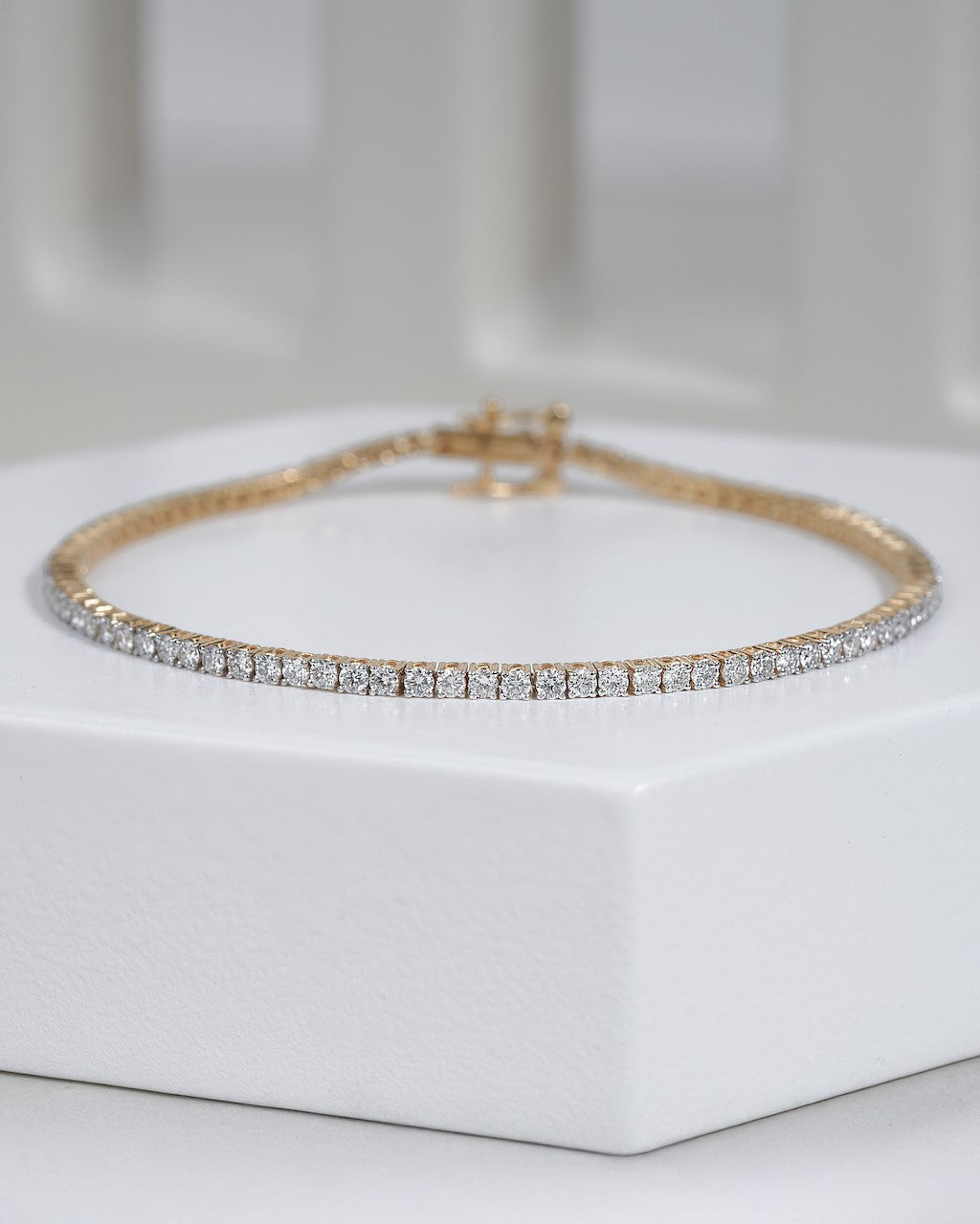 2.00 Carat TW Laboratory-Grown Diamond Tennis Bracelet in 9K Yellow Gold