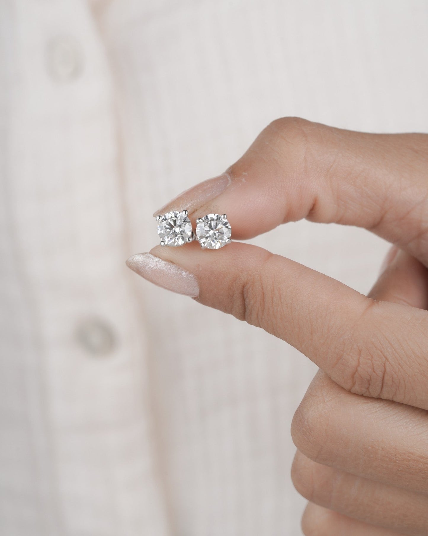 1.50 Carat TW Round Lab-Grown Diamond Stud Earrings