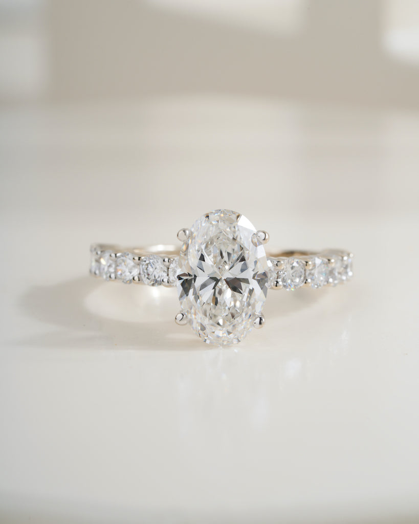 4.5 Ct Oval Lab Grown Diamond Solitaire Engagement Ring