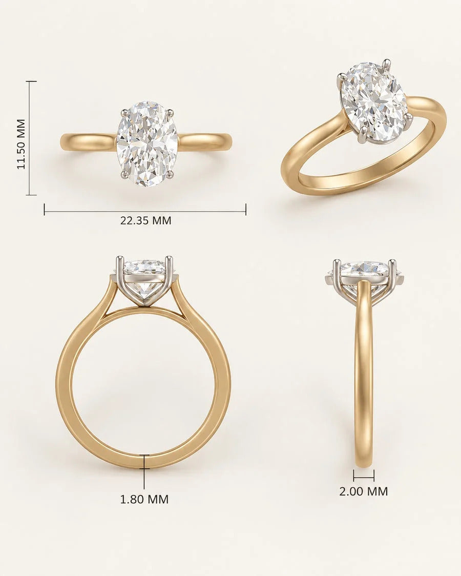 CAD preview of the custom diamond ring