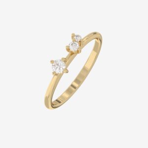 Top Rated 3 Stone Yellow Gold Diamond Ring NZ