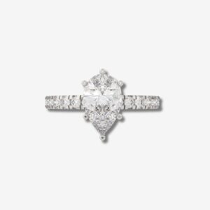 1.01 Carat Pear Diamond Engagement Ring in 18K White Gold