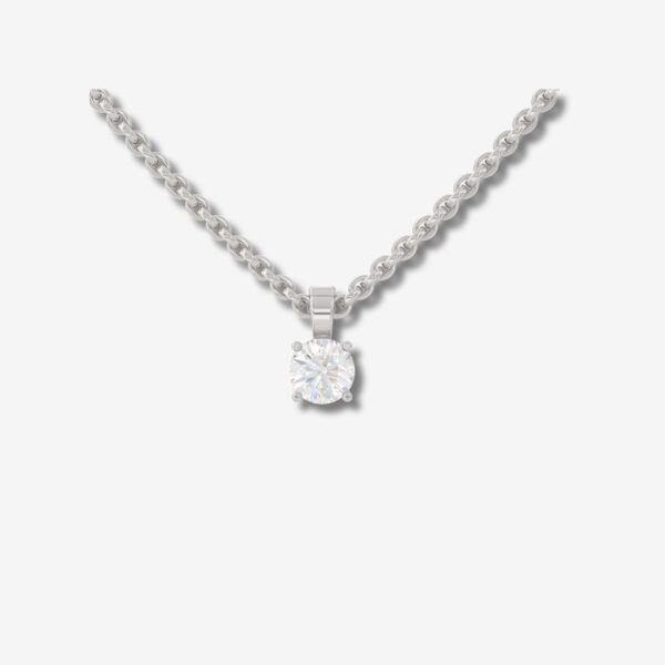 Lab-Created Diamond Solitaire Pendant with Chain