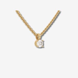 Lab-Created Diamond Solitaire Pendant with Chain