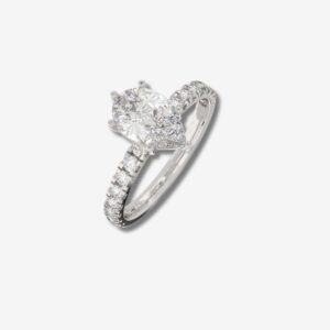 1.01 Carat Pear Diamond Engagement Ring in 18K White Gold