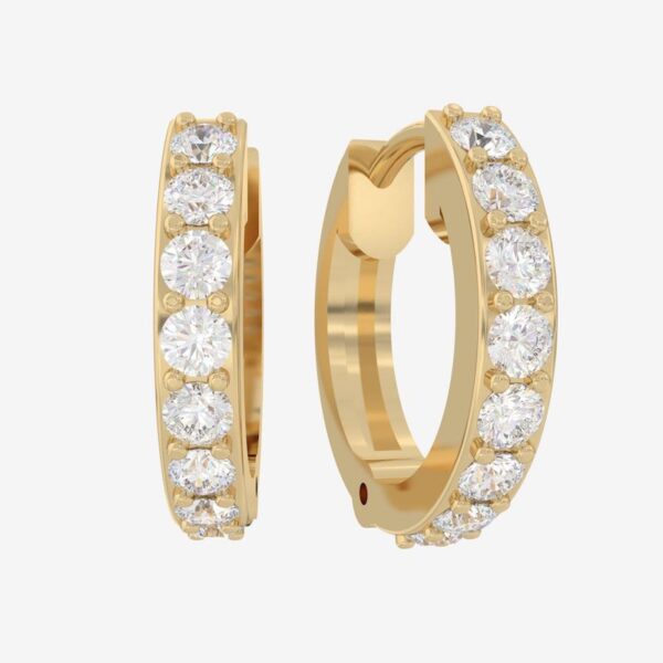 Purchase 14kt Yellow Gold Hoop Earrings with 0.48 Carat TW Diamonds NZ