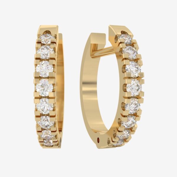 Lab Diamond Hoop Earrings Yellow Gold for Sale New Zealand