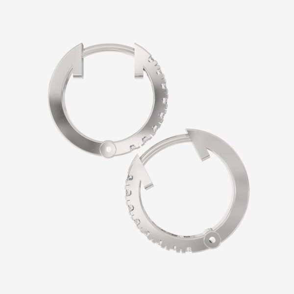 Huggie Earrings With Lab-Created Diamonds in White Gold