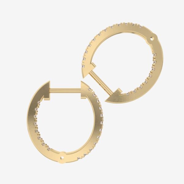 Hoop Earrings With 0.35 Carat TW Of Diamonds in 14kt Yellow Gold