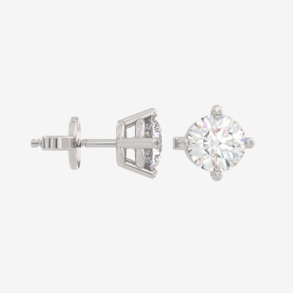 1.38 Carat TW Diamond Solitaire Stud Earrings in 14kt White Gold